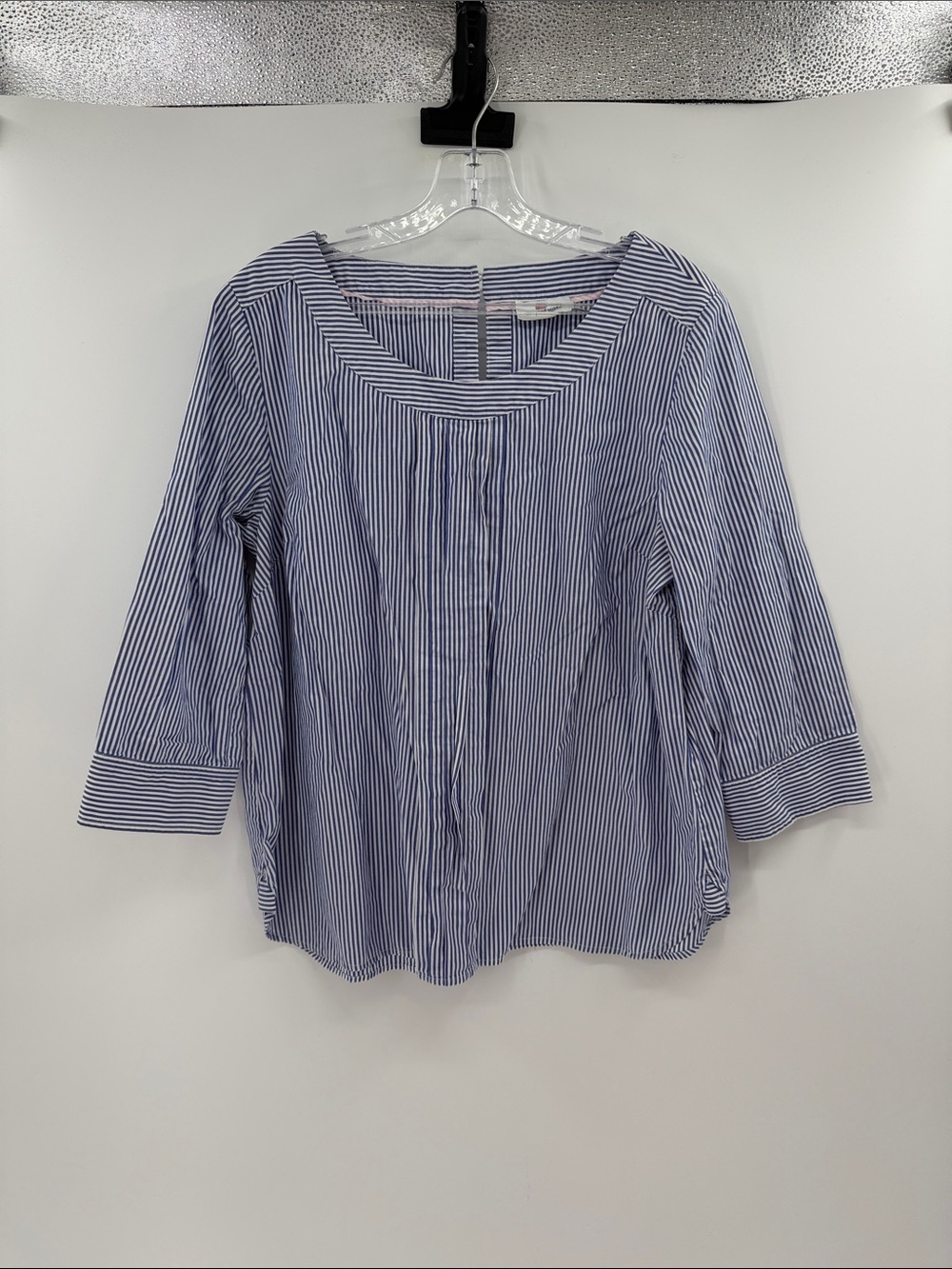 Vineyard Vines Women's Boat Neck Stripe Popover Top - Blue/White - 14